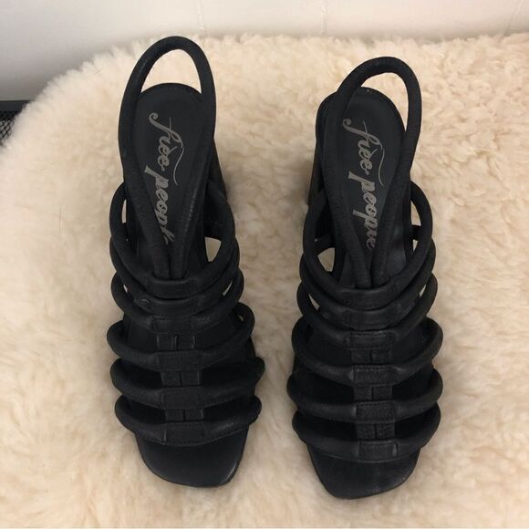 Free People Colette Strappy Sandals Black Size EUR 36= US 6 - Picture 2 of 8
